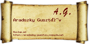 Aradszky Gusztáv névjegykártya